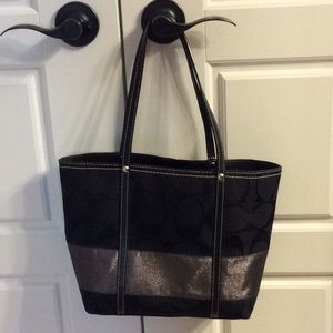 COACH Signature Stripe handbag